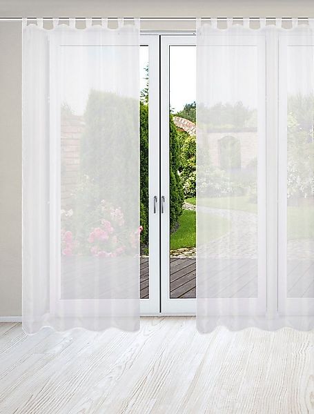 HOME WOHNIDEEN Vorhang NESSI 2er Pack (2 St), Schlaufen, transparent, Uni, günstig online kaufen