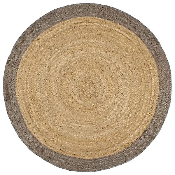 vidaXL Teppich Handgefertigt Jute mit Grauem Rand 180 cm 343602 günstig online kaufen