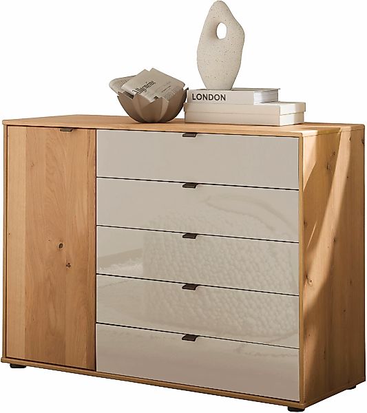 WIEMANN Kombikommode "Cardiff Sideboard, Wäscheschrank, teilmassiv Bianco-E günstig online kaufen