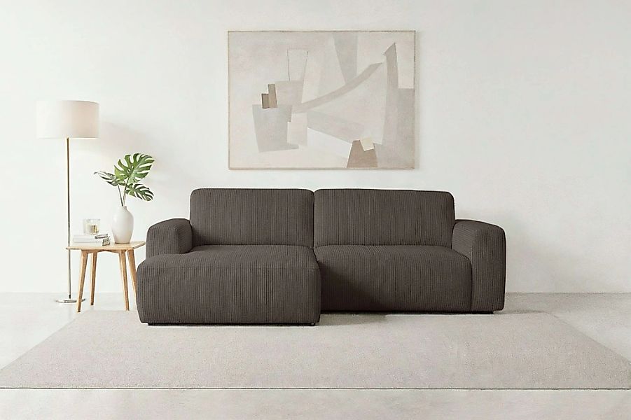 Home affaire Schlafsofa "Noord Schlafecksofa, Breite 250 cm" Cord, Struktur günstig online kaufen