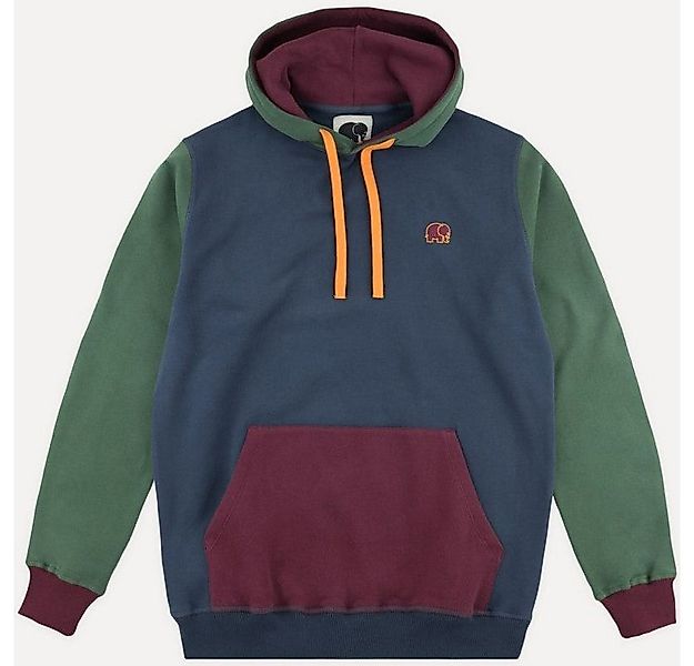 Trendsplant Rundhalspullover Organic Color Block Hoodie Trendsplant Blue günstig online kaufen