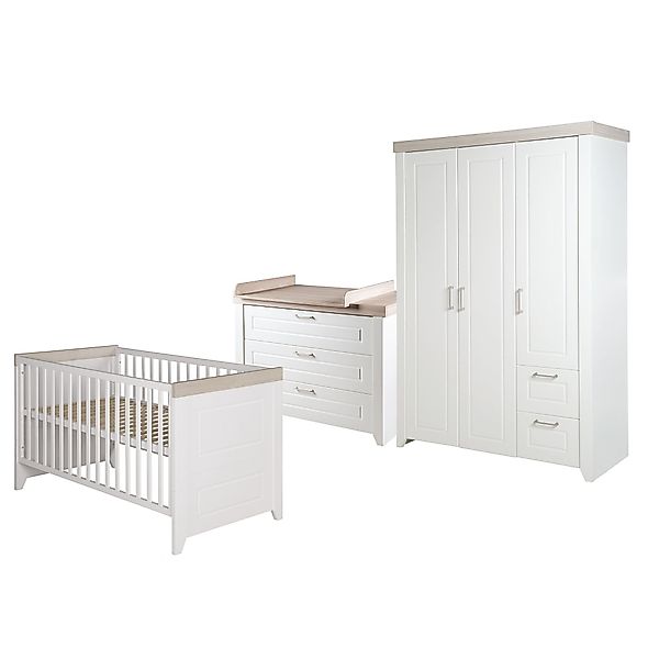 roba® Babyzimmer-Komplettset Felicia, Gitterbett, Wickelkommode, 3-türiger günstig online kaufen