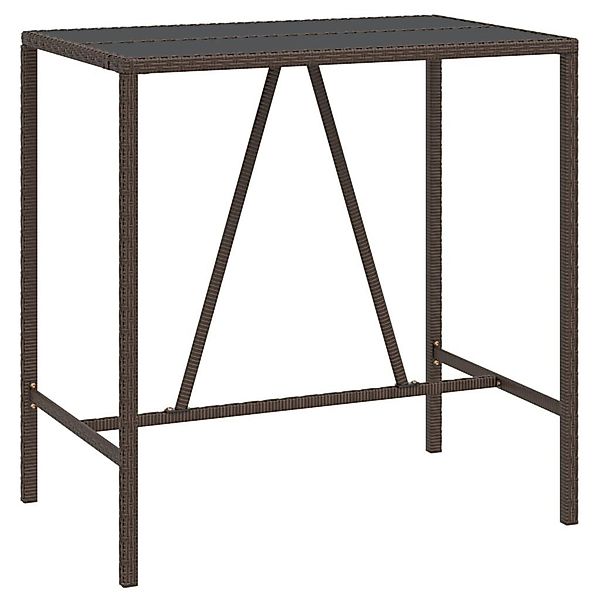 vidaXL Gartentisch Bartisch mit Glasplatte Braun günstig online kaufen
