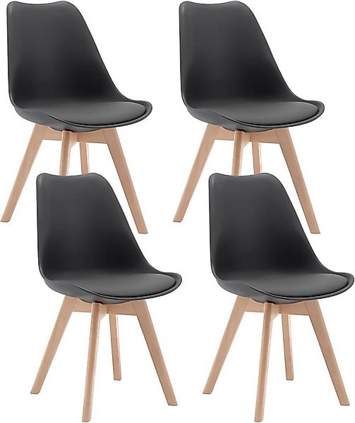 Woltu Esszimmerstuhl (Set, 4 St), Polsterstuhl Bezug Kunstleder, Massivholz günstig online kaufen