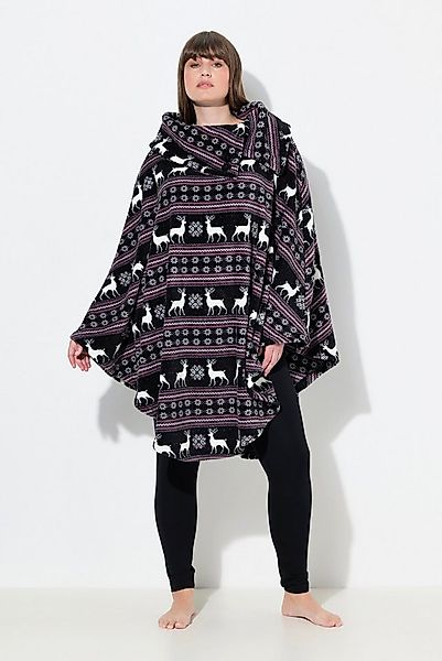 Ulla Popken Bademantel Homewear-Poncho breiter Kragen, kurz, Materialmix günstig online kaufen