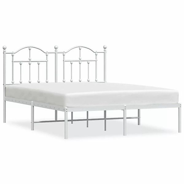 vidaXL Bettgestell mit Kopfteil Metall Weiß 140x200 cm Modell 51846325 günstig online kaufen