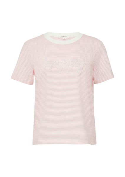 s.Oliver Kurzarmshirt T-Shirt Streifenshirt mit Schmuckperlen günstig online kaufen