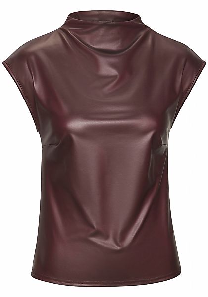 LASCANA Rundhalsshirt aus Lederimitat, Partytop günstig online kaufen