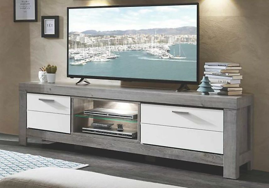 TV-Unterteil 180cm inkl. LED-Beleuchtung GRANADA von Wohn-Concept Weiß supe günstig online kaufen