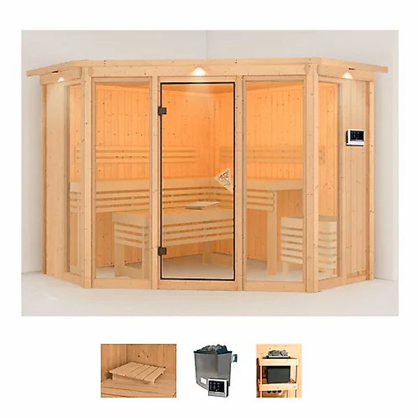 Karibu Sauna »Astrid 2« Set, 9-kW-Ofen mit externer Steuerung günstig online kaufen