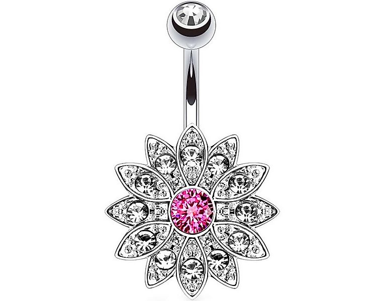 Taffstyle Bauchnabelpiercing Piercing Edelstahl Kristall Top Down Blume, Ba günstig online kaufen