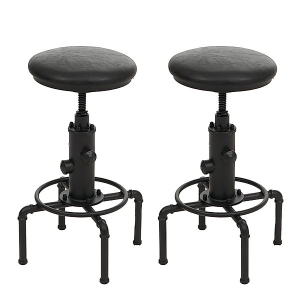 PROREGAL 2er-Set Barhocker Gepolstert Sitzhöhe 62-85cm Schwarz Barstuhl Tre günstig online kaufen