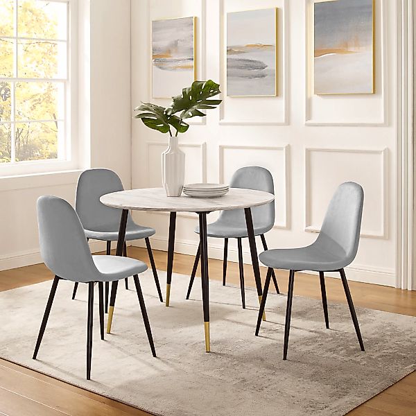 Leonique Essgruppe "Eadwine, TOPSELLER Sitzgruppe Esstisch plus 4 Esszimmer günstig online kaufen