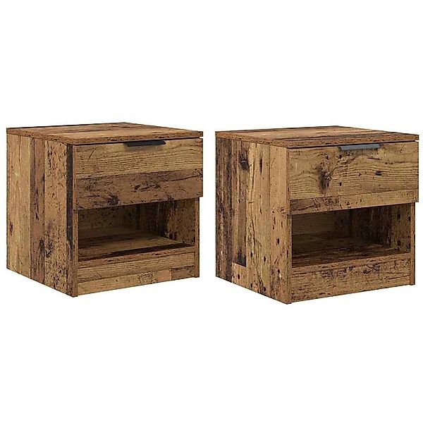 vidaXL Bettschrank 2 Stk Altholz 40 x 39 x 40 cm Holzwerkstoff 880516 günstig online kaufen