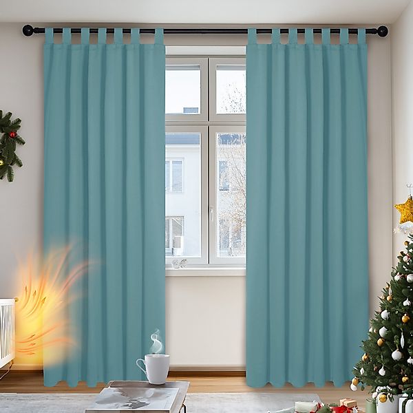 Deconovo Verdunkelungsvorhang 2er Set Blickdicht Schlaufen günstig online kaufen