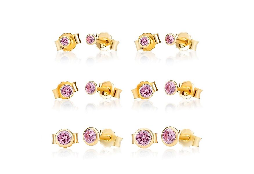 NKlaus Paar Ohrstecker Paar 2,5mm 333 Gelb Gold 8 Karat Ohrstecker Zirkon ( günstig online kaufen