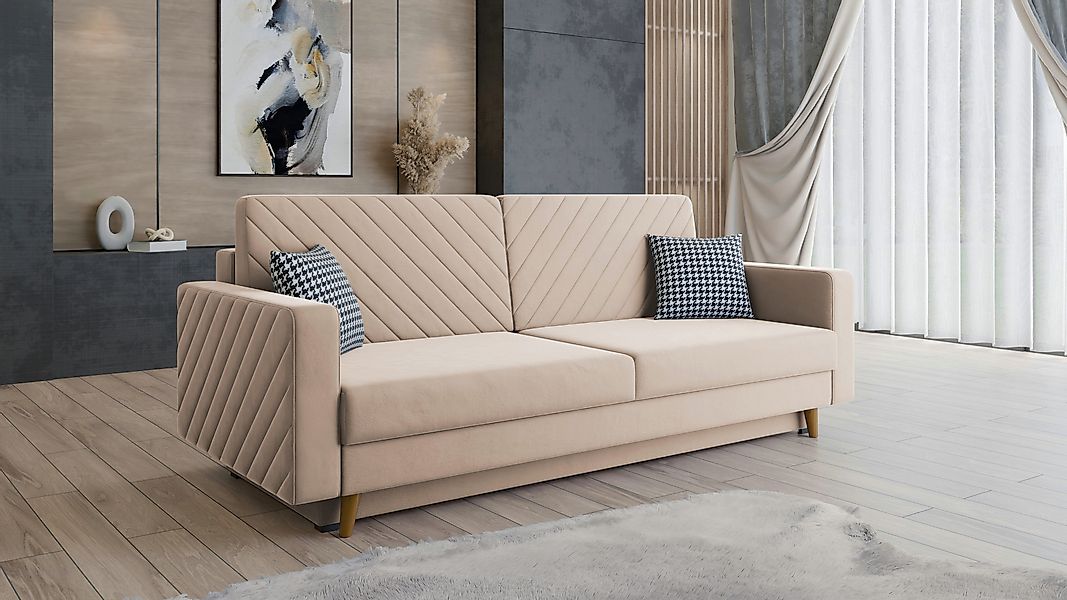 MOEBLO Schlafsofa CALIFORNIA, Sofa aus Samtstoff günstig online kaufen