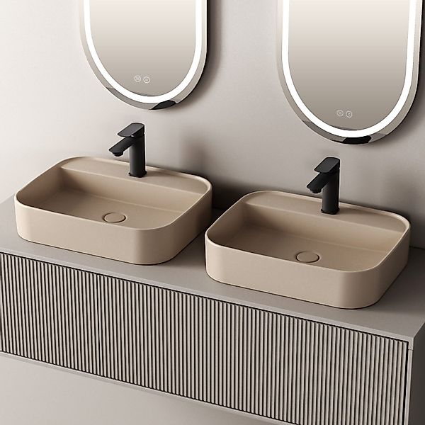 EMKE Aufsatzwaschbecken Eckiges Keramik Waschbecken mit günstig online kaufen