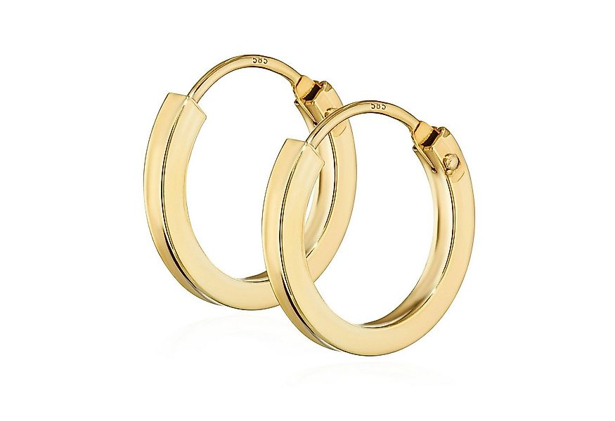 NKlaus Paar Creolen Paar 585 Gelb Gold Creole Ohrringe Ohrschmuck Flac günstig online kaufen