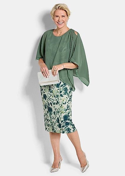 GOLDNER Abendkleid Kurzgröße: Cocktailkleid mit Chiffonüberwurf Festkleid m günstig online kaufen