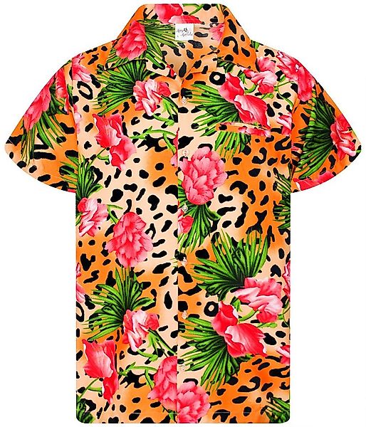 King Kameha Hawaiihemd Leopard Flowers Funky Hawaii-Hemd Herren Kurzarm Fro günstig online kaufen