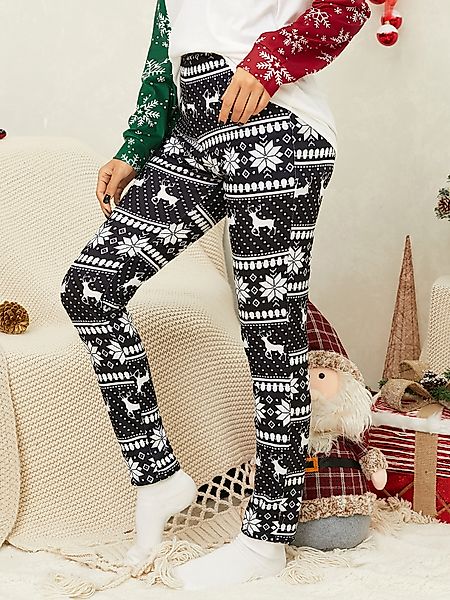 YOINS – Hose mit mittlerer Taille und Weihnachtsgrafik günstig online kaufen