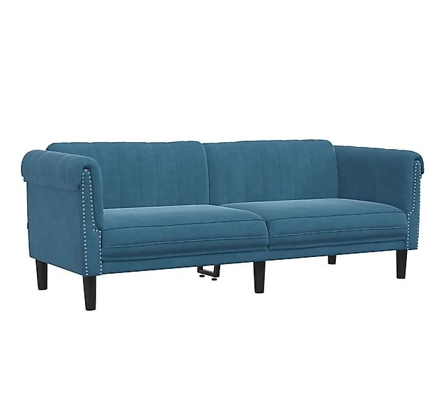 vidaXL Sofa Sofa 3-Sitzer Blau Samt günstig online kaufen