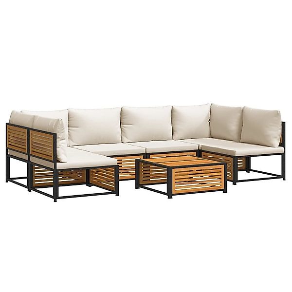 vidaXL Gartenlounge-Set 7-tlg. Garten-Sofagarnitur mit Kissen günstig online kaufen