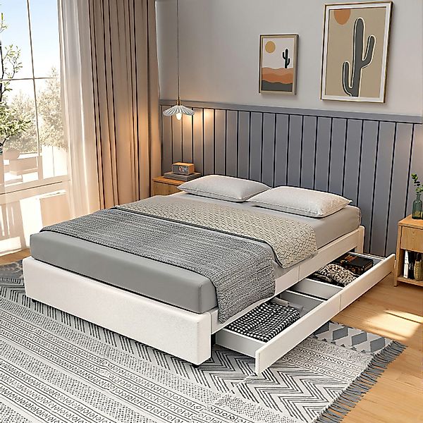 WILGOON Polsterbett Doppelbett 140x200cm, mit Lattenrost günstig online kaufen