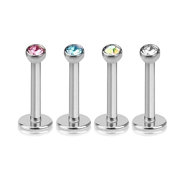 viva-adorno Piercing-Set Lippen Piercing Stecker mit Stein Tragus Labret St günstig online kaufen
