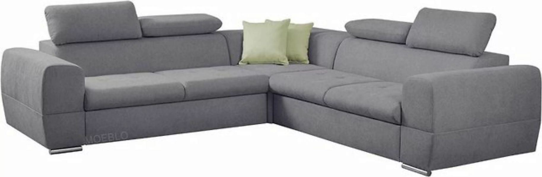 MOEBLO Ecksofa LIZBONA, Eckcouch mit Bettfunktion Couch L-Form Polstergarni günstig online kaufen