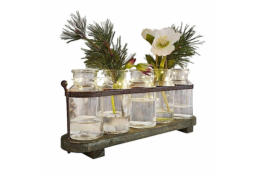 Mirabeau Übertopf Vase 5er Set Ranjo braun/klar günstig online kaufen
