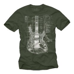 MAKAYA Print-Shirt mit Gitarrenmotiv Herren Musik günstig online kaufen