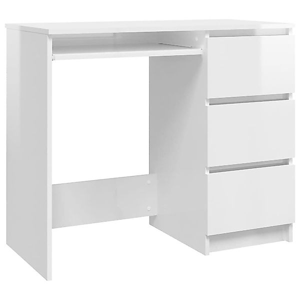 furnicato Schreibtisch Hochglanz-Weiß 90x45x76 cm Holzwerkstoff günstig online kaufen