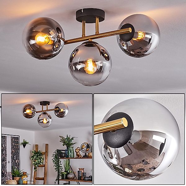 hofstein Deckenleuchte Deckenlampe aus Metall/Glas in günstig online kaufen