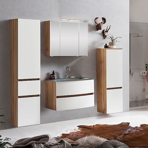 welltime Badezimmer-Set "Kaunas" Set, 4 Stk. tlg. Waschtisch-Set mit Midisc günstig online kaufen