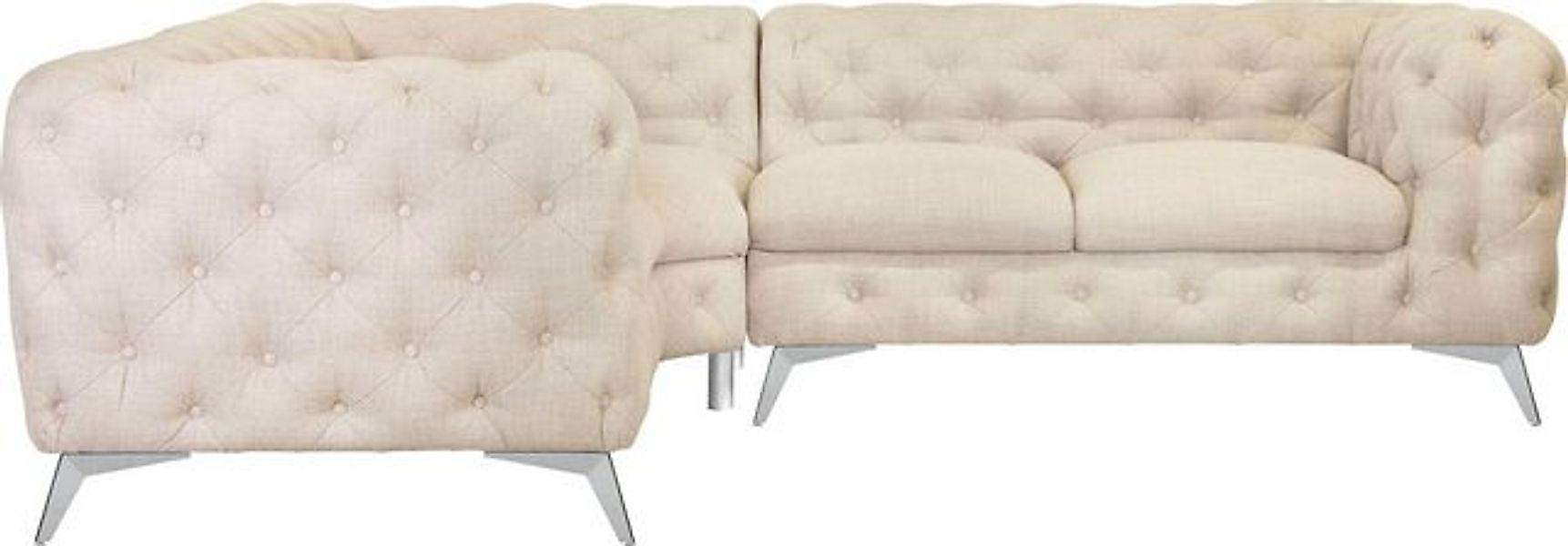 Leonique Chesterfield-Sofa "Ecksofa GLYNIS L-Form mit Wellenunterfederung, günstig online kaufen