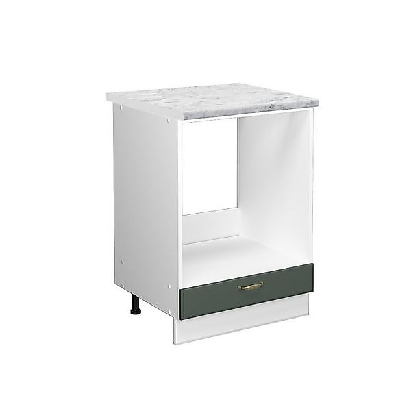 Vicco Herdumbauschrank Fame-Line Grün-Gold Landhaus/Weiß 60 cm AP Marmor günstig online kaufen