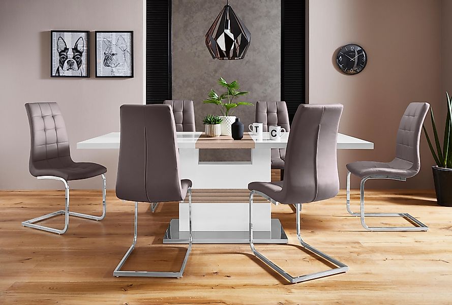 INOSIGN Essgruppe "Perez/Lola" Set, 5 Stk. tlg. mit 4 Stühlen, Tisch auszie günstig online kaufen