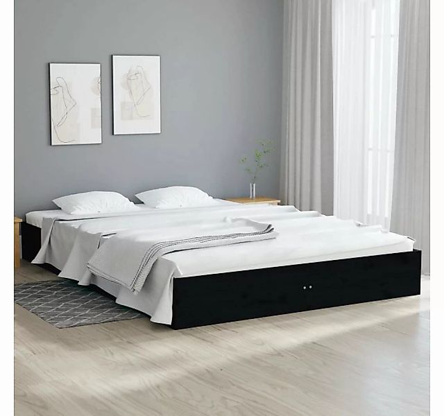 furnicato Bett Massivholzbett Schwarz 150x200 cm günstig online kaufen