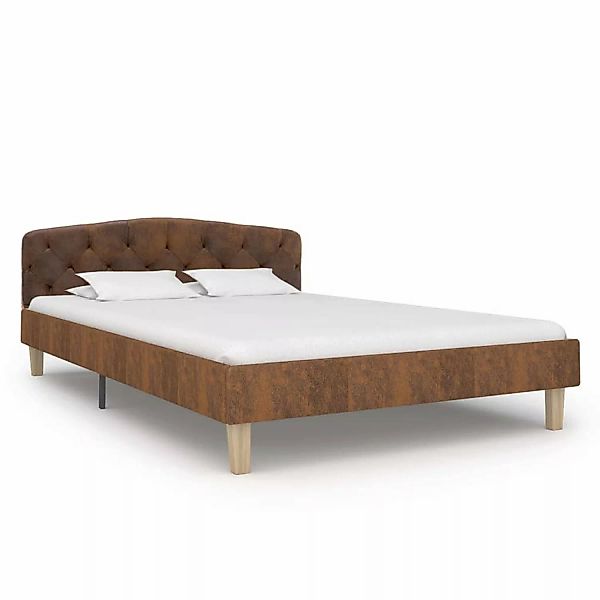 Bettgestell Braun Wildleder-optik 120×200 Cm günstig online kaufen