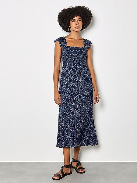 Apricot Midikleid Folk Floral Metallic Midi-Kleid günstig online kaufen