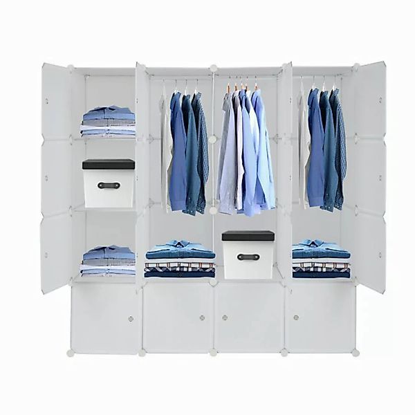 Bellavio Kleiderschrank Steckregal (142*47*178cm, 16-St., Tragbarer Regalsy günstig online kaufen