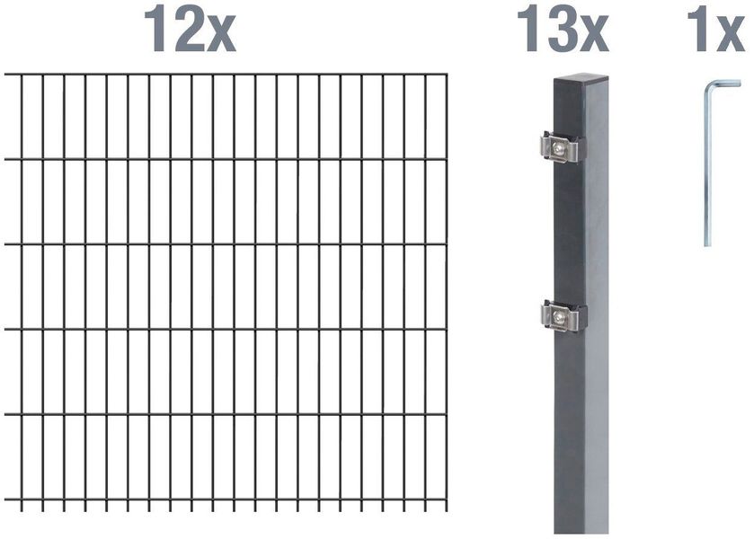 Alberts Doppelstabmattenzaun Grundset, (Set), Höhe: 80-160 günstig online kaufen