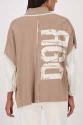 Monari Strickcape Jacke Strickcape Schrift Oversize günstig online kaufen