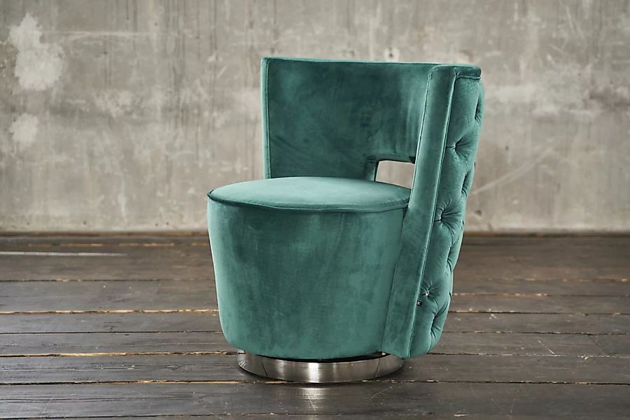 KAWOLA Sessel SENSO Stoff Velvet grün günstig online kaufen