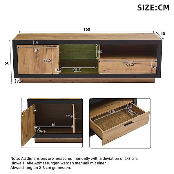 Odikalo TV-Schrank TV-Bank Fernsehschrank Lowboard Medienschrank für 70/65/ günstig online kaufen