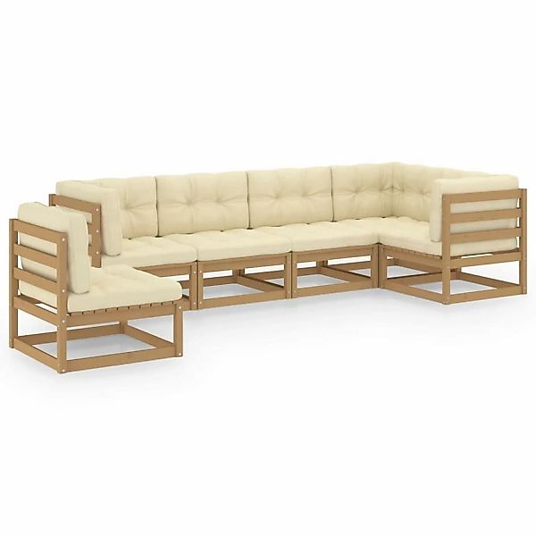 6-tlg. Garten-lounge-set Mit Kissen Kiefer Massivholz günstig online kaufen