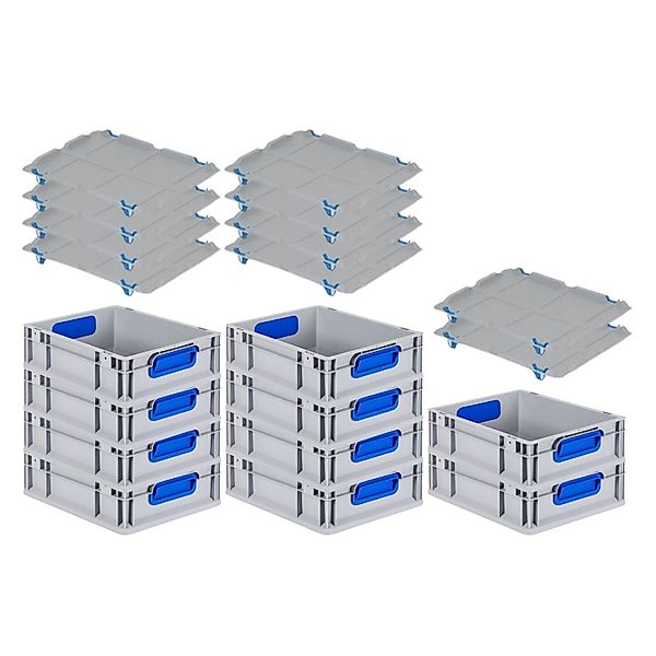 PROREGAL Spar Set 10x Eurobox Nextgen Color Mit Auflagedeckel & Schiebeschn günstig online kaufen
