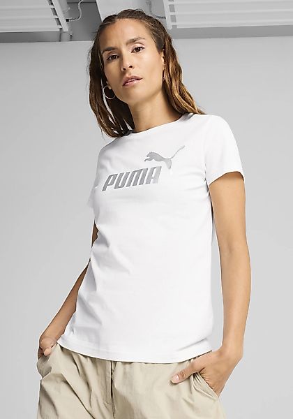 PUMA T-Shirt "ESS NO. 1 LOGO METALLIC TEE" Regular Fit, Kurzarm, Rundhalsau günstig online kaufen